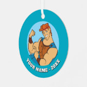 Hercules Bicep Flex Metal Ornament (Voorkant links)