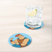 Hercules Bicep Flex Round Paper Coaster Ronde Kartonnen Onderzetter (Insitu)
