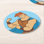 Hercules Bicep Flex Round Paper Coaster Ronde Kartonnen Onderzetter (Gebogen)