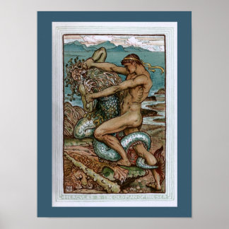 Hercules en het oude Man van het Zee Poster