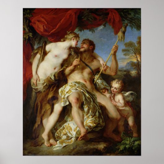 Hercules en Omphale, 1724 Poster (Voorkant)