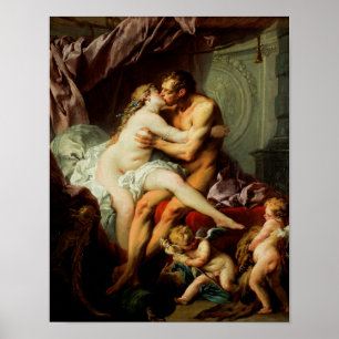 Hercules en Omphale van Francois Boucher Poster
