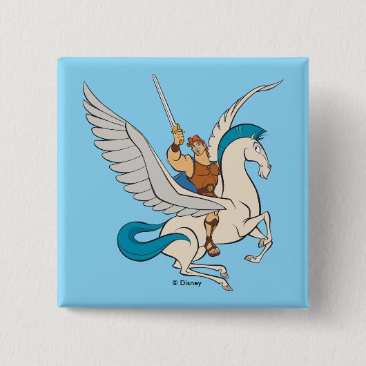 Hercules Riding Pegasus Button (Voorkant)