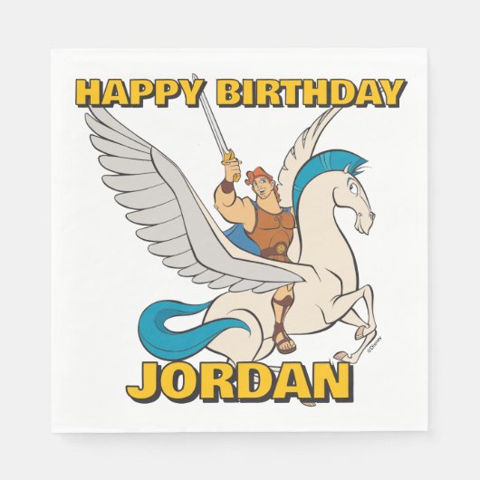 Hercules Riding Pegasus Napkins Servet (Voorkant)