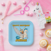 Hercules Riding Pegasus Paper Plates Papieren Bordje (Feest)