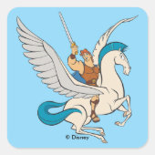 Hercules Riding Pegasus Square Sticker (Voorkant)