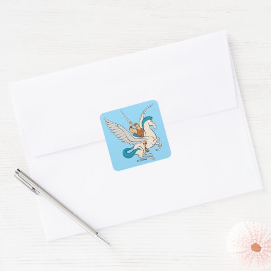 Hercules Riding Pegasus Square Sticker (Envelop)