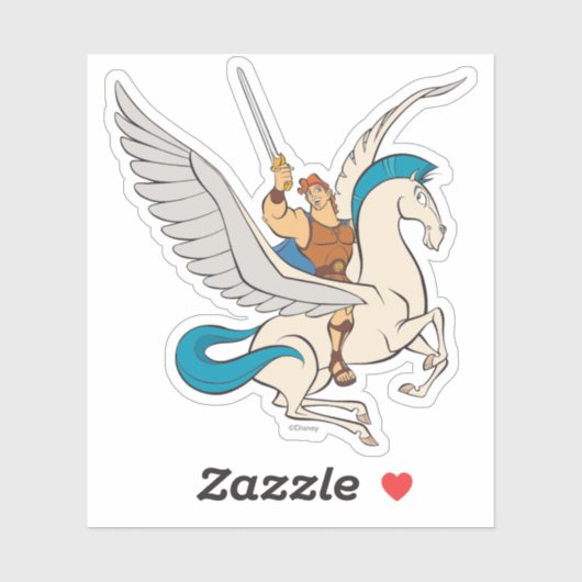 Hercules Riding Pegasus Sticker (Feuille)