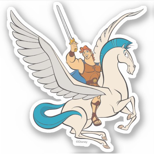Hercules Riding Pegasus Sticker (Devant)