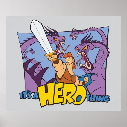 Hercules vs Hydra - It's a HERO Thing Poster (Devant)