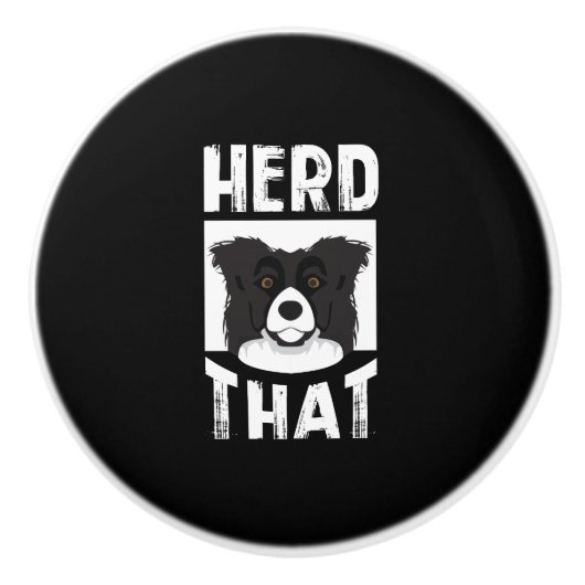 Herd dat Border Collie Gift Dierenvriend Dog Keramische Knop (Voorkant)