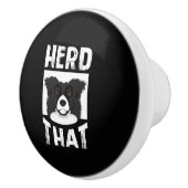 Herd dat Border Collie Gift Dierenvriend Dog Keramische Knop (Rechts)