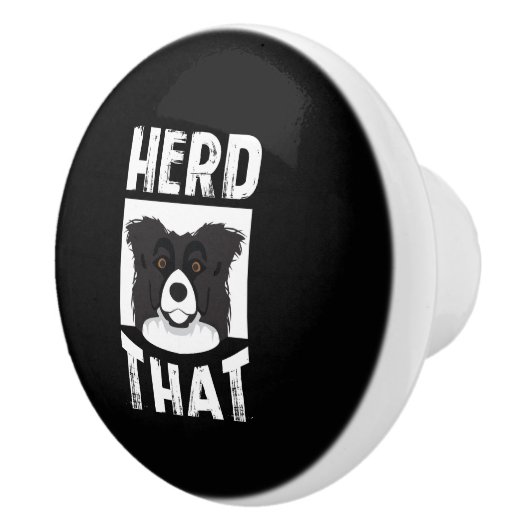 Herd dat Border Collie Gift Dierenvriend Dog Keramische Knop (Rechts)