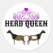 Herd Queen - Nigerian Dwarf Goat Ronde Sticker (Voorkant)