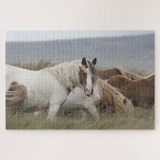 Herd van wilde paarden legpuzzel (Horizontaal)
