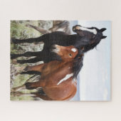 Herd van wilde paarden legpuzzel (Horizontaal)