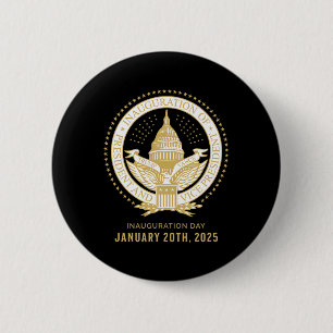 Herdenk 60e presidentiële inauguratie presideer ronde button 5,7 cm