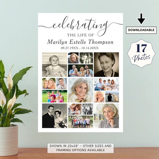 Herdenking 17 Foto Collage Script Ter nagedachteni Poster