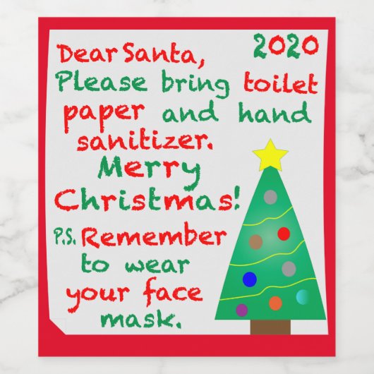 Herdenking 2020 Kerstmis Wijn Etiket (Enkel label)