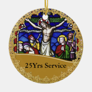 Herdenking 25-jarig priesterwijding jubileum keramisch ornament
