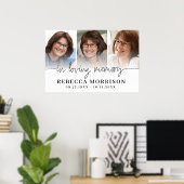 Herdenking 3 Foto's Script Ter Lieve Herinnering Poster (Thuiskantoor)