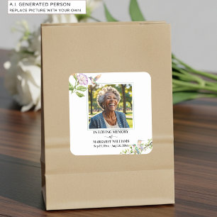 Herdenking aan het leven Kolibries Bloemen Vierkante Sticker