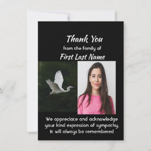 Herdenking Aangepaste Witte Reiger Vogel Dank je Bedankkaart