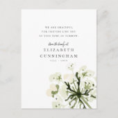 Herdenking Aquarel Botanicals Bloemige Elegante Ch Briefkaart (Voorkant)