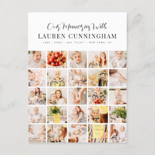 Herdenking Eenvoudig Modern Minimalistisch 25 Foto Briefkaart