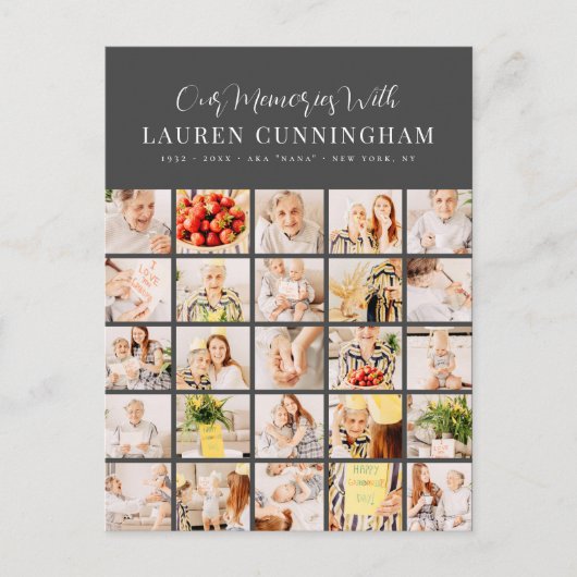 Herdenking Eenvoudig Modern Minimalistisch 25 Foto Briefkaart (Voorkant)