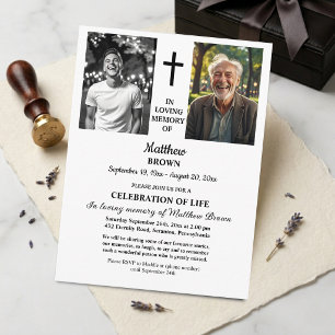 Herdenking Feest 2 Foto's Funeral  Briefkaart