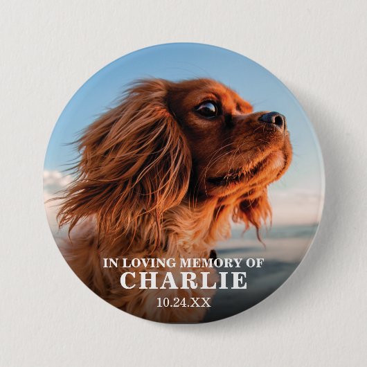 Herdenking Foto Memorial Pet Button (Voorkant)