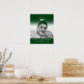Herdenking foto motor begrafenis aangepast groen poster (Keuken)