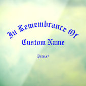 Herdenking: Giant Tribute Window Cling Raamsticker (Vel 3)