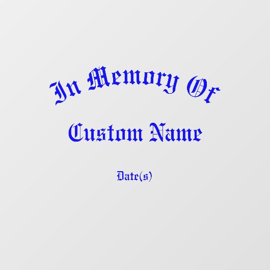 Herdenking: Giant Tribute Window Cling Raamsticker (Vel)