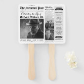 Herdenking Handventilatoren, Krant Uitvaartprogram Handwaaier (Voorkant en achterkant)