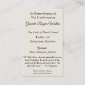 Herdenking Keepslag Schorting bevestiging Visitekaartje (Achterkant)