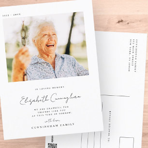 Herdenking Lieve Herinnering Elegante Eenvoudige M Briefkaart