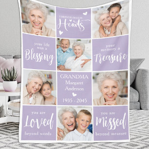 Herdenking Modern 6 Fotocollage Familie Herdenking Fleece Deken