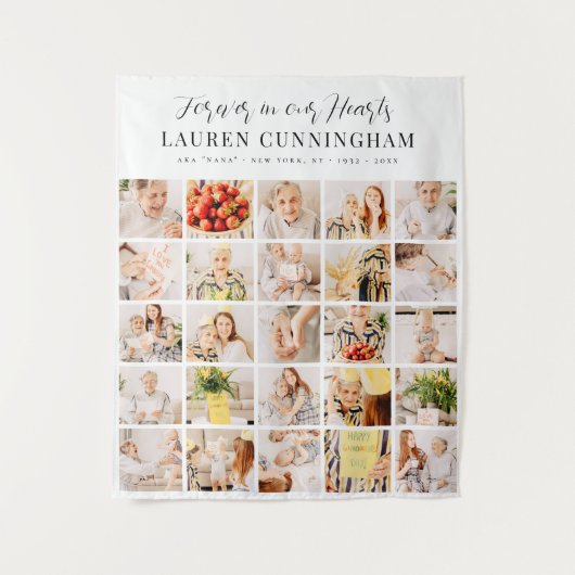 Herdenking Modern Eenvoudig Minimalistisch 25 Foto Wandkleed (Voorkant)