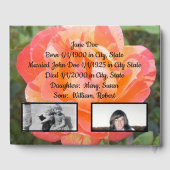 Herdenking naam Roos Foto Memorial Service Gastenboek (Achterkant)