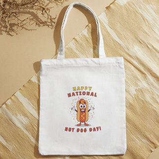 Herdenking National Hot Dog Day herbruikbare boods Tote Bag