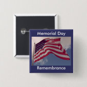 Herdenking op herdenkingsdag vierkante button 5,1 cm (Voorkant /achterkant)