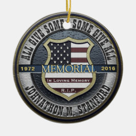 Herdenking politieagent keramisch ornament