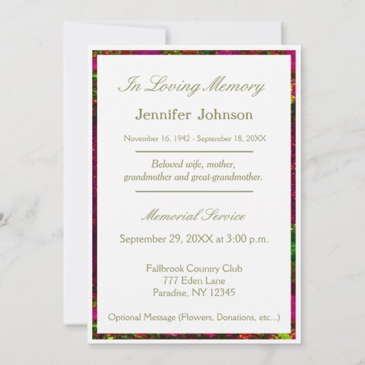 Herdenking | Roos Heart Kaart (Achterkant)