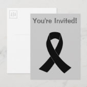Herdenking, rouwend zwart bewustzijn uitnodiging briefkaart (Voorkant / Achterkant)