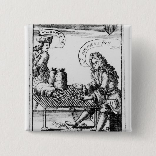 Herdenking speelkaarten vierkante button 5,1 cm (Voorkant)