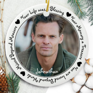 Herdenking Sympathie Memorial Foto Keramisch Ornament