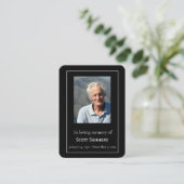 Herdenking van de begrafenis van de levensfoto visitekaartje (Staand voorkant)