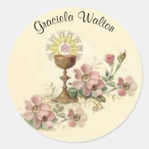 Herdenking van de eerste heilige bakkersbloemen ronde sticker